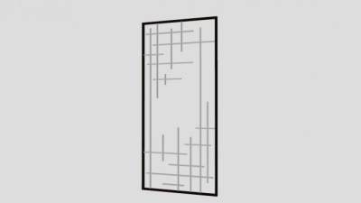 新中式木制隔断SU模型下载_sketchup草图大师SKP模型