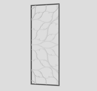 新中式藤条花纹隔断SU模型下载_sketchup草图大师SKP模型