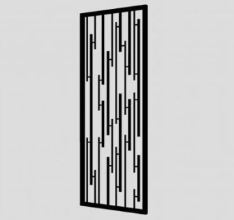 中式黑色隔断元素SU模型下载_sketchup草图大师SKP模型