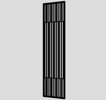 黑色镂空隔断屏风元素SU模型下载_sketchup草图大师SKP模型