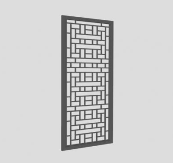 中式镂空隔断元素SU模型下载_sketchup草图大师SKP模型