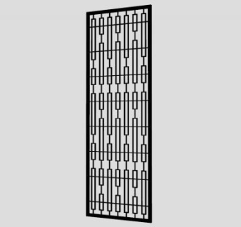 中式黑色镂空隔断元素SU模型下载_sketchup草图大师SKP模型