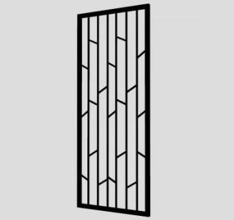 中式民俗黑色木雕隔断SU模型下载_sketchup草图大师SKP模型