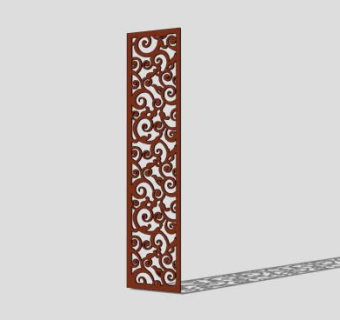 新中式时尚隔断SU模型下载_sketchup草图大师SKP模型