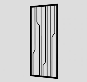 现代时尚黑色办公室隔断SU模型下载_sketchup草图大师SKP模型