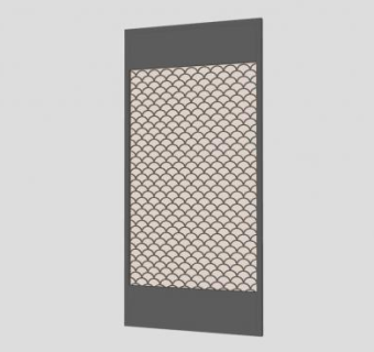 中式仿古木雕隔断屏风SU模型下载_sketchup草图大师SKP模型