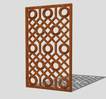 新中式民俗木雕隔断SU模型下载_sketchup草图大师SKP模型