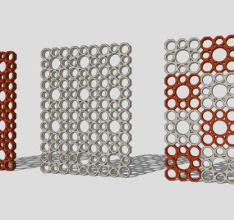新中式雕花木雕屏风隔断SU模型下载_sketchup草图大师SKP模型