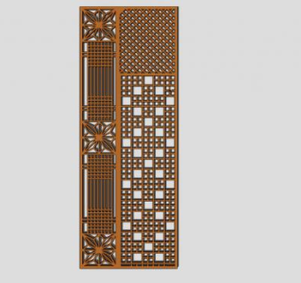 新中式民俗雕花木雕隔断SU模型下载_sketchup草图大师SKP模型