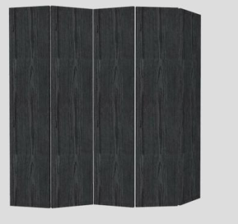 新中式黑色庄重屏风SU模型下载_sketchup草图大师SKP模型