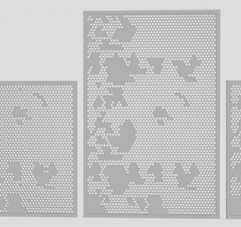 中式镂空隔断屏风SU模型下载_sketchup草图大师SKP模型