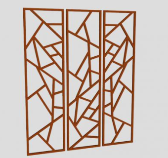新中式镂空创意屏风SU模型下载_sketchup草图大师SKP模型
