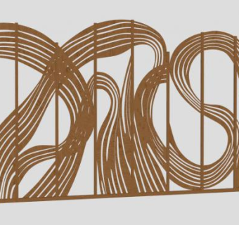 新中式简约创意屏风SU模型下载_sketchup草图大师SKP模型