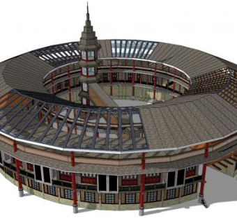 土楼su模型下载_sketchup草图大师SKP模型