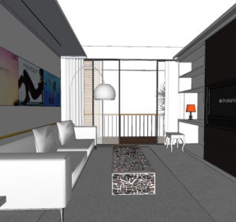 现代风酒店标间SU模型下载_sketchup草图大师SKP模型