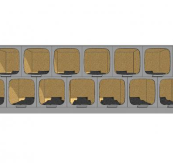 日本胶囊酒店睡眠仓设计SU模型下载_sketchup草图大师SKP模型