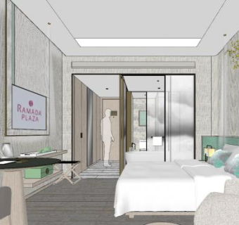 现代客房大床房SU模型下载_sketchup草图大师SKP模型