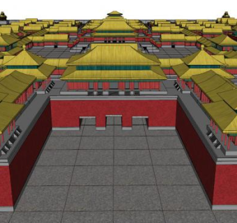 故宫su模型下载_sketchup草图大师SKP模型