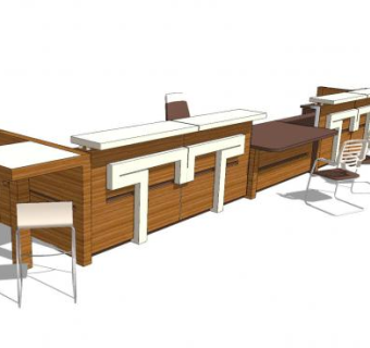 现代酒店前台SU模型下载_sketchup草图大师SKP模型