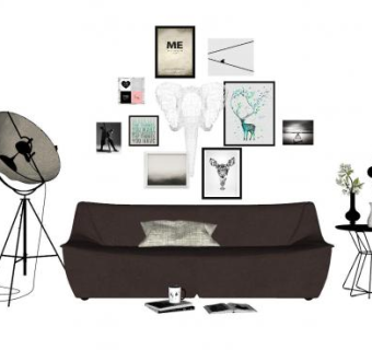 北欧客厅组合sketchup模型下载_sketchup草图大师SKP模型