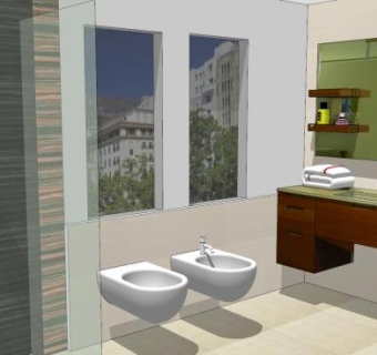 现代酒店卫生间SU模型下载_sketchup草图大师SKP模型