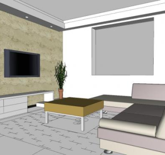 中式简约室内家装SU模型下载_sketchup草图大师SKP模型