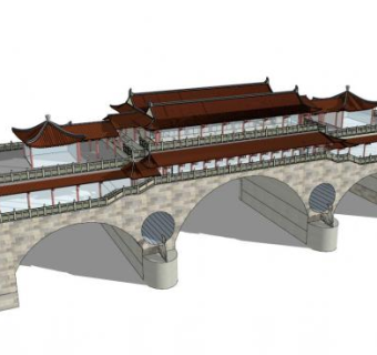 廊桥su模型下载_sketchup草图大师SKP模型