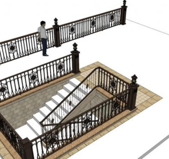 扶手su模型下载_sketchup草图大师SKP模型