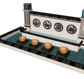 跌水su模型下载_sketchup草图大师SKP模型