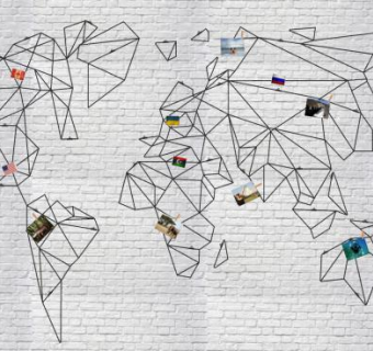 现代世界背景墙饰SU模型下载_sketchup草图大师SKP模型