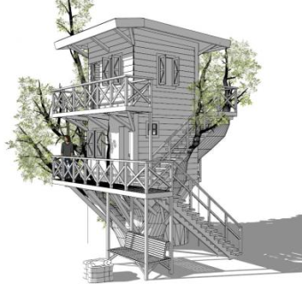 树屋su模型下载_sketchup草图大师SKP模型