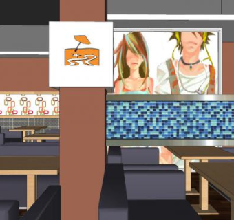 现代休闲咖啡厅设计SU模型下载_sketchup草图大师SKP模型