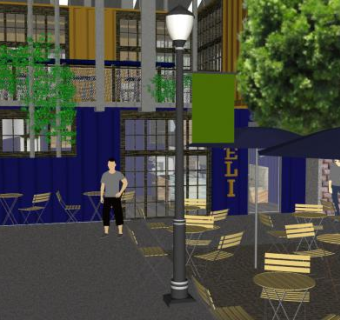 现代露天咖啡馆SU模型下载_sketchup草图大师SKP模型