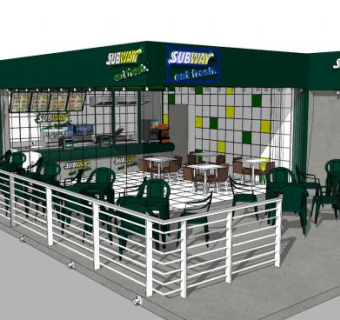 新民族古典现代主义咖啡厅SU模型下载_sketchup草图大师SKP模型