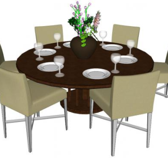 餐椅su模型下载_sketchup草图大师SKP模型