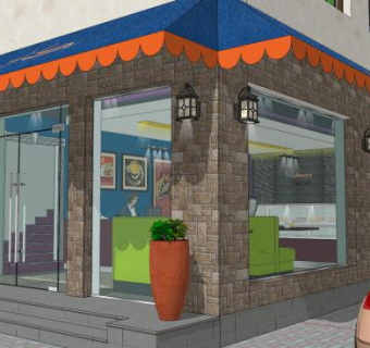 简约休闲咖啡厅SU模型下载_sketchup草图大师SKP模型