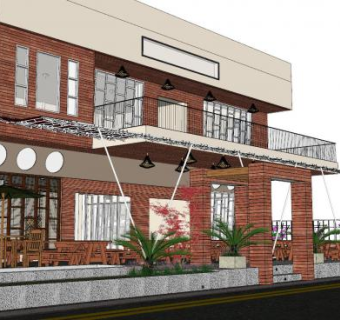 民宿咖啡店SU模型下载_sketchup草图大师SKP模型