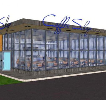 现代新中式咖啡店SU模型下载_sketchup草图大师SKP模型