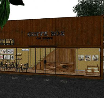 简欧风咖啡店SU模型下载_sketchup草图大师SKP模型
