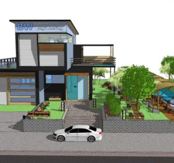 现代休闲咖啡店sketchup模型下载_sketchup草图大师SKP模型