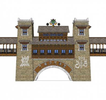 寨门su模型下载_sketchup草图大师SKP模型