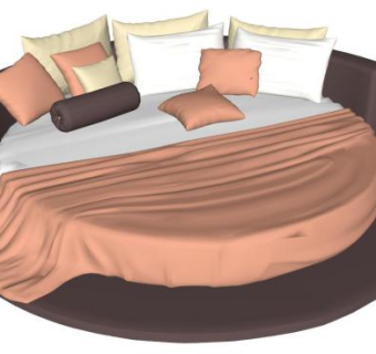圆床su模型下载_sketchup草图大师SKP模型