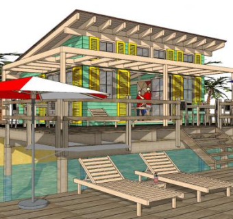 海景su模型下载_sketchup草图大师SKP模型