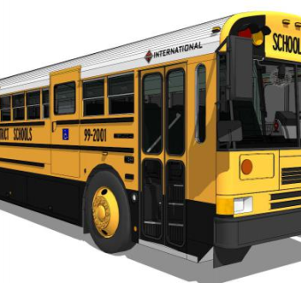 校车su模型下载_sketchup草图大师SKP模型