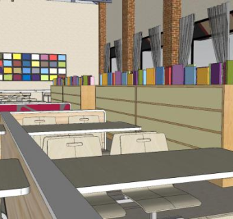 现代主题型咖啡厅SU模型下载_sketchup草图大师SKP模型