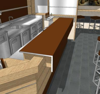 小型咖啡店设计SU模型下载_sketchup草图大师SKP模型