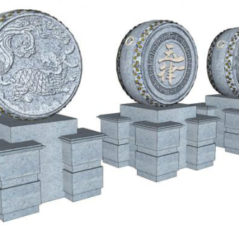 石鼓su模型下载_sketchup草图大师SKP模型