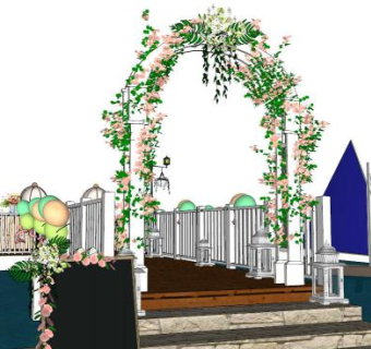 花门su模型下载_sketchup草图大师SKP模型