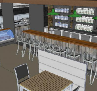 花园咖啡馆SU模型下载_sketchup草图大师SKP模型