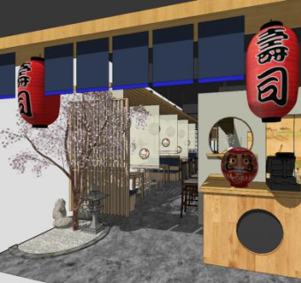 日式寿司店SU模型下载_sketchup草图大师SKP模型